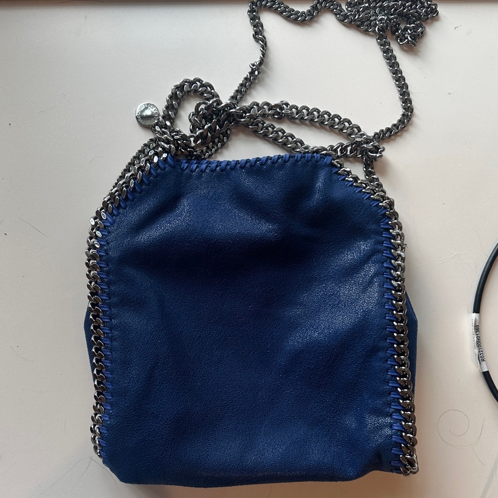 Stella McCartney Navy Crossbody Bag with Chain Detail